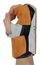 GRIPzip hand protector for breaking on zip line